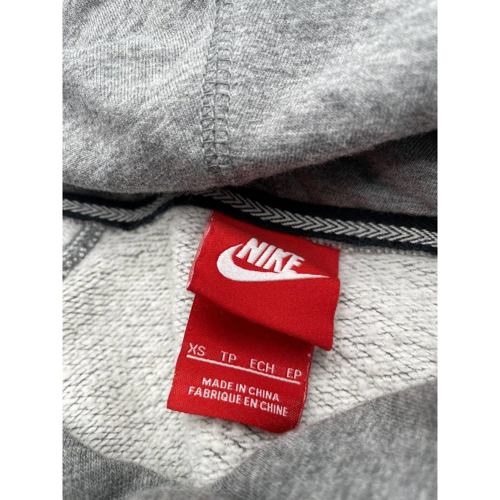 NIKE Red Tag Women’s XS Cowl Neck Hoodie Sweatshirt Gray Silver Logo - Picture 4 of 4